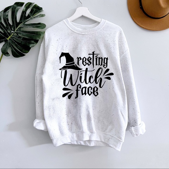 NEW Halloween Resting Witch Face Sweatshirt, S-5X - Picture 2 of 3
